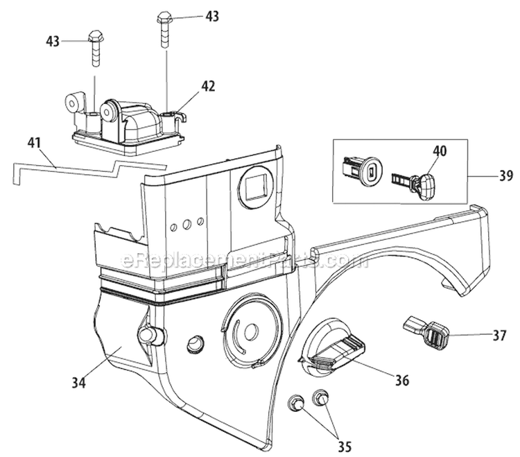 Engine Shroud Diagram and Parts List for 31AS63EE700 2012 Yard Machines Snow Blower